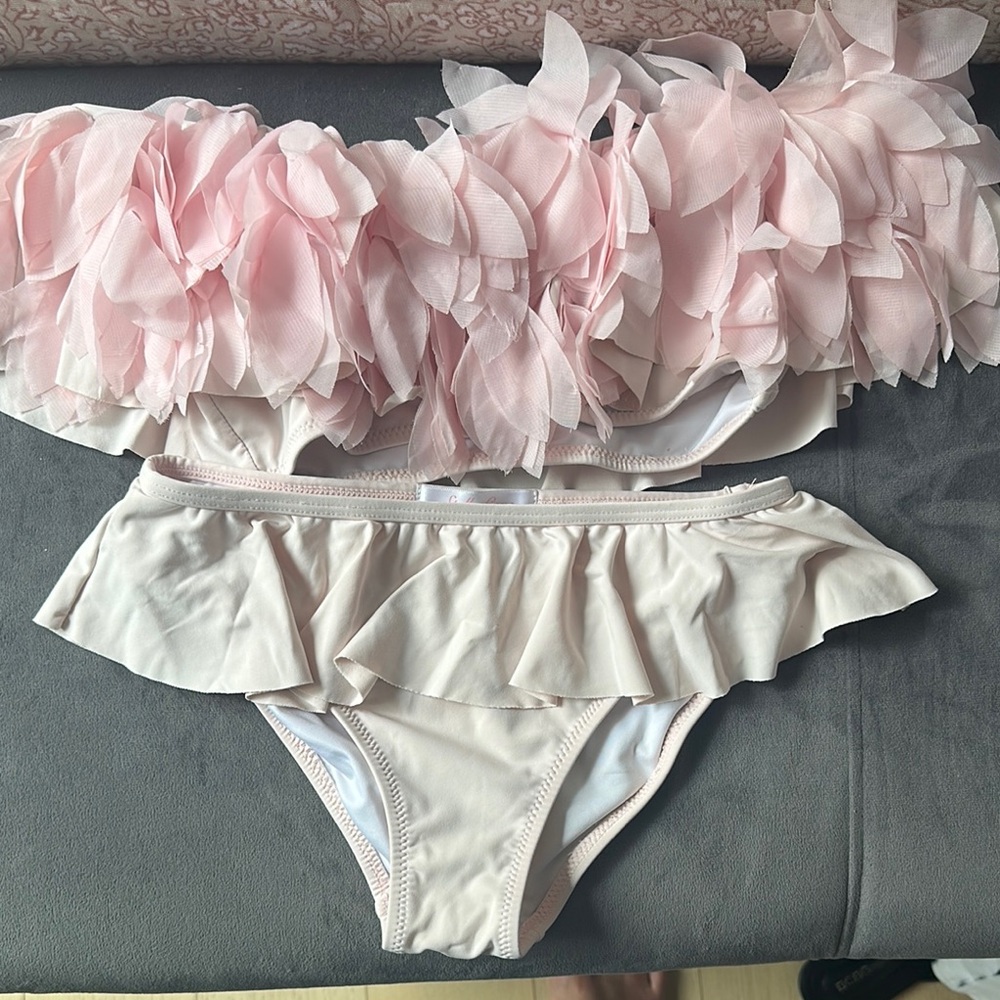Stella Cove Pink Bandeau with Ruffle Details